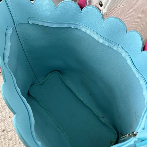 Bath & Body Works Main Street Fuchsia Garden Tote Bag with Teal Interior - Picture 3 of 6